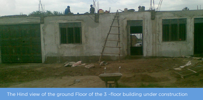 The Hind view of the ground Floor of the 3 –floor building under construction